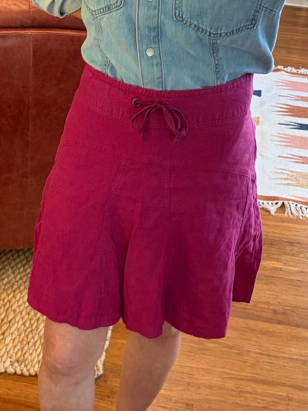 Athleta Fuchsia Drawstring Linen Skirt - Picture 6 of 6